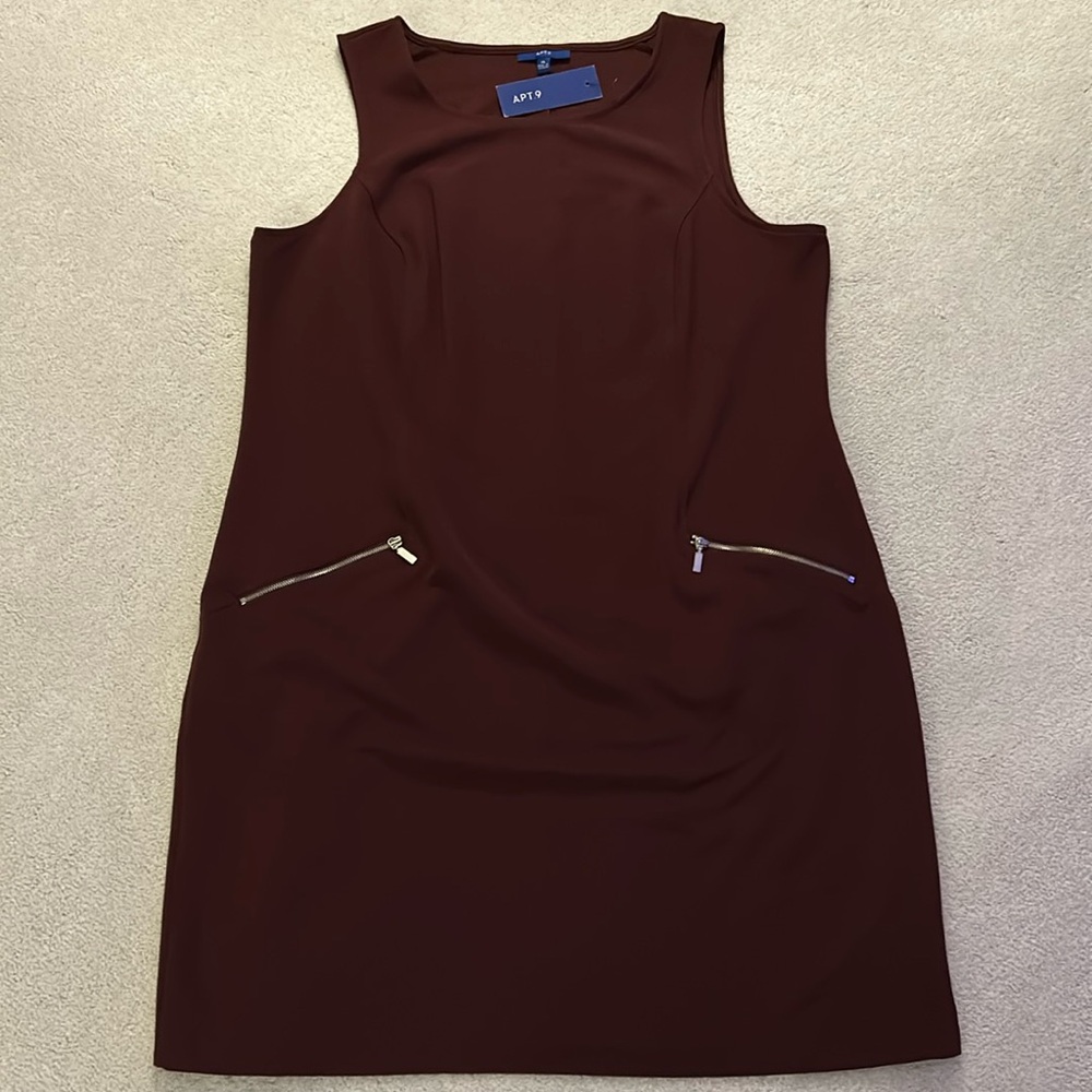 Apt.9 Sleeveless Dress in Burgundy (Size XL)